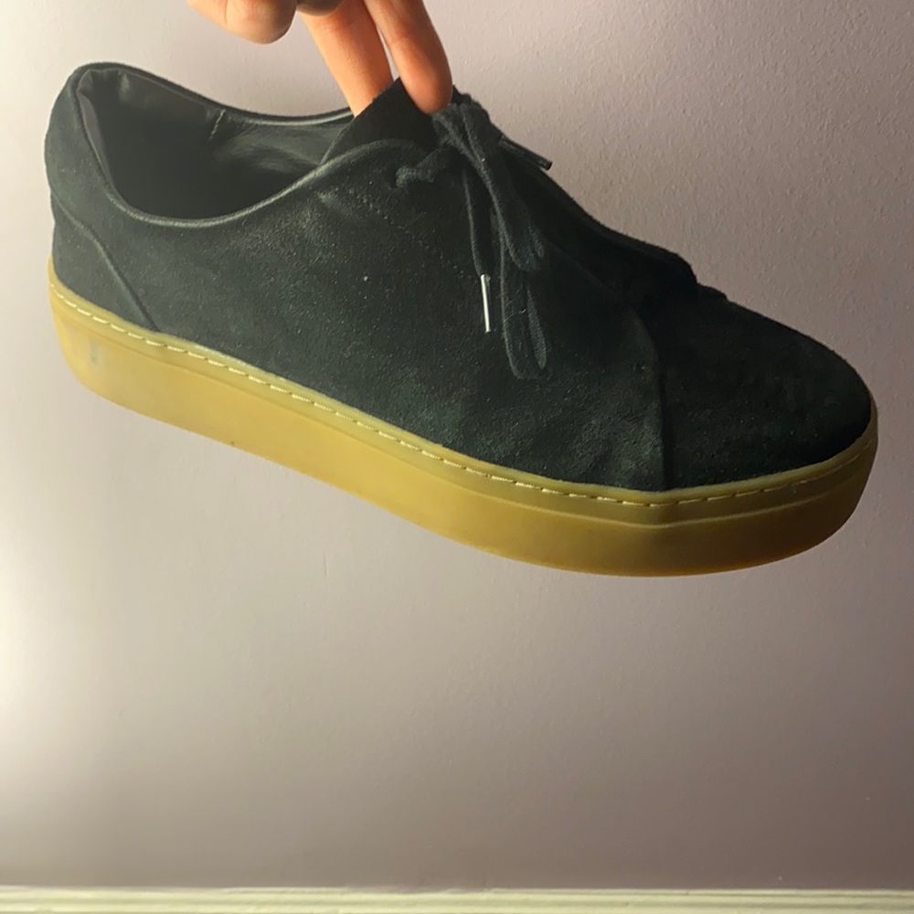 Black cos suede platform sneakers